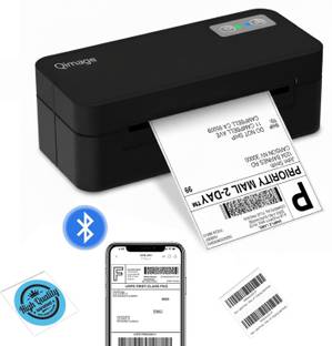 Q-IMAGE Bluetooth+USB Thermal Label Printer for Shipping Labels & Barcodes Supports 4x6 Multi-function Monochrome Thermal Transfer Printer