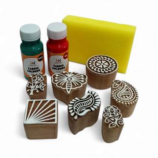 Kraftwala Wooden Art Craft Deep Carved Mix Scrapbooking Printing Blocks