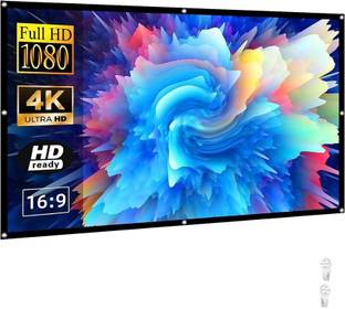 QUARSON 80 inch Projector Screen,4K 16:9 Portable Eyelet Premium Video Foldable screen Projector Screen (Width 177 cm x 100 cm Height)