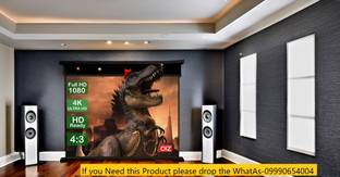 Moiz Map Type Projector Screen 7 Feet (W) x 5 Feet (H) - 100" Inch Diagonal Aspect Ratio 16:9 Format Projector Screen (Width 214 cm x 150 cm Height)