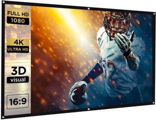 dev lite screens 82 Inch- 6Ft x 3.4Ft (Foldable 16:9 4K Projector Screen (W) 72x41 In (H) Projector Screen (Width 182 cm x 100 cm Height)