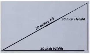 royality 50 Inch ,4K HD 4:3 Portable Video ALR Grey Screen Foldable for Home, Office Projector Screen (Width 102 cm x 76 cm Height)