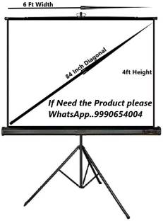 MOIZ Tripod Stand Projector Screen (6 Ft. (Width) x 4 Ft. (Height) - 84" Inch) Diagonal in 4:03 Ratio Aspect, Ultra HD, 4K Technology, Active 3D Projector Screen (Width 182 cm x 121 cm Height)