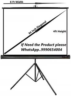 Moiz Tripod Stand Projector Screen (6 Ft. (Width) x 4 Ft. (Height) - 84" Inch) Diagonal in 4:03 Ratio Aspect, Ultra HD, 4K Technology, Active 3D Projector Screen (Width 182 cm x 121 cm Height)