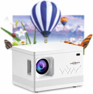 Make Ur Wish Mini Home Projector Dual Band WiFi + Bluetooth Support Mobile Phone Mirror HD (2500 lm) Portable Projector