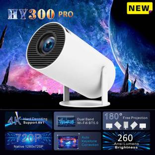 Torexo HY300 PRO 1GB/8GB, HD Android 11 WiFi6/BT5.0 180° Rotate Auto Keystone Projector (5000 lm / 1 Speaker / Wireless / Remote Controller) Portable Projector