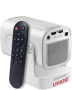 Livato HY260 Pro 4K Support Android 11 Auto Focus With Bluetooth Voice Remote Freestyle (8000 lm / 1 Speaker / Wireless / Remote Controller) Portable Projector