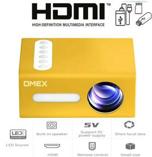 Omex Home Cinema HD LED Projector 5V DC Power Bank Power Supply (1000 lm / 1 Speaker / Remote Controller) Portable Projector
