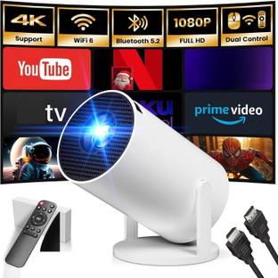 सुपर टॉय 4K Ultra HD Smart Projector, 1080P Native, WiFi 6, Bluetooth 5.2, Built-in Apps पोर्टेबल प्रोजेक्टर