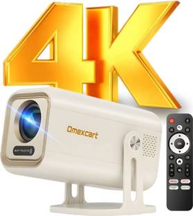 Omexcart 4K Android 13.0 Smart Projector, Auto Focus, Auto 4D Keystone 600ANSI (9000 lm / 1 Speaker / Wireless / Remote Controller) Portable Projector