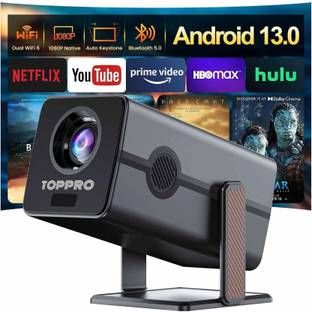 TOPPRO HM103 | Android 13 | Full HD | 2GB/16GB | WiFi6/BT5 | 270° Rotation | Auto Focus (6000 lm / 1 Speaker / Wireless / Remote Controller) Portable Projector