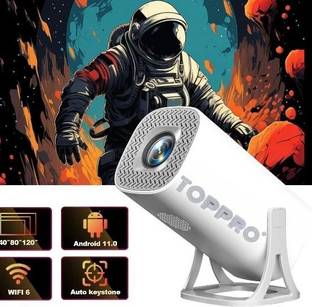 TOPPRO TOPPR0 Projector 2GB/16GB, 1080p, 4K Support, WiFi, 9000lm (8500 lm / 1 Speaker / Wireless / Remote Controller) Portable Projector