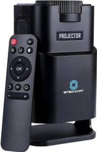 BITECHKART Android Projector|180° Rotatable|1GB RAM & 8GB ROM| WiFi6 & BT5.0|1080P 200 ANSI (6000 lm / 1 Speaker / Wireless / Remote Controller) Portable Projector