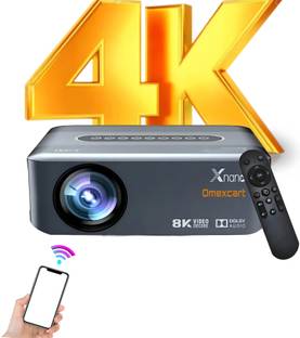 Omexcart 4K Decoding Daul WiFi6 BT 5.0 Android 360 Ansi 6D Dolby with Bag (9000 lm / 2 Speaker / Wireless / Remote Controller) Portable Projector