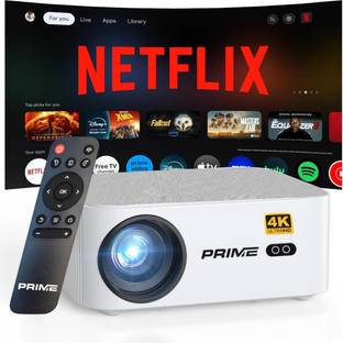 Prime Projector PS5 4K | 9500 Lumens | NEW RELEASE | Android 9.0 | 30,000:01 Contast Ratio | (16000 lm / 2 Speaker / Wireless / Remote Controller) Portable Projector