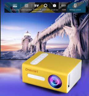 Omexcart Mini Best Home cinema 5V dc Power Supply USB HDMI AV AUX HD LED 1000LM (1000 lm / 1 Speaker / Remote Controller) Portable Projector