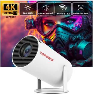 टॉपरो HY300 1GB/8GB, HD Android 11 Projector WiFi 6/BT 5.0 180° Rotation Auto Keystone पोर्टेबल प्रोजेक्टर