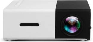 VRUM Mini Portable LED Portable Projector (400 lm) Portable Projector (Yellow) (8000 lm / 1 Speaker / Remote Controller) Portable Projector