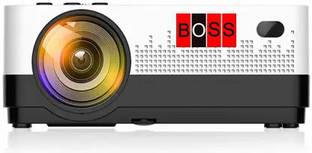 BOSS S13 Office/Home Full Hd Projector 4000 Lumens 1920X1080 - 180" display with Miracast, Wifi & HDMI/AV/VGA/USB/TV Input Portable Projector (White) (4000 lm / Remote Controller) Portable Projector