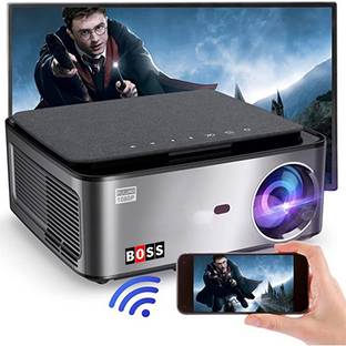 BOSS S21A | Android 9 | 3840 x 2160 UHD 6500 Lumen Display | Contrast Ratio 15000:1 (6500 lm / Wireless / Remote Controller) Portable Projector