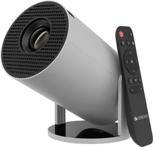 ZEBRONICS Zeb- QLP 5 [ PIXAPLAY 73] (3300 lm) Portable 720p Native with 4K Support, OTT Apps (Netflix, PrimeVideo, Hotstar), 200-degrees Rotatable, Auto Keystone, Miracast, 3W Speaker, 130-inch Screen, WiFi|BT, Android Projector