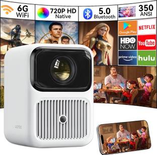WANBO Dali 1 Native 720P Full HD Support, Auto Focus & Keystone, Android 9.0, WiFi 6 (3500 lm / 2 Speaker / Wireless / Remote Controller) Projector