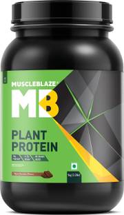 MUSCLEBLAZE Plant Protein, 24 g Vegan Protein, No Added Sugar, Rich Chocolate, 1kg Plant-Based Protein