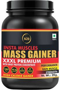 N2B Insta Muscles Super mass gainer, weight gainer, muscle gainer, whey protein 2kg Weight Gainers/Mass Gainers