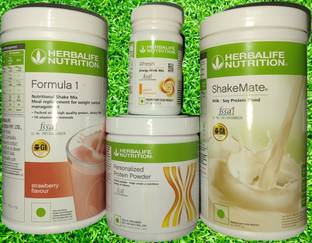 Herbalife Nutrition F1 SHAKE Strawberry + Protein Powder 200 G+ Shake Mate + Afresh - Peach Protein Shake