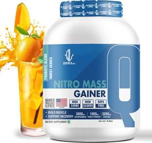 QUENCHLABZ Nitro Mass Gainer | 3G Ashwagandha | 1G Macca | 3G Creatine Weight Gainers/Mass Gainers