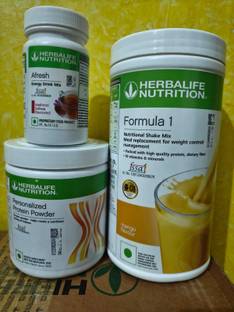 HERBALIFE F 1 WEIGHT LOSS COMBO MANGO SHAKE AFRESH KASHMIRI KHAWA PARTEIN POWDER 200GM Nutrition Bars