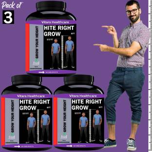 Vitara Healthcare HIGHT RIGHT GROW BANANA FLAVOUR (PACK OF 3) Protein Blends