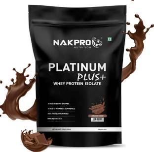 Nakpro Platinum Plus+ Whey Protein Isolate with Digestive Enzymes|28g Protein 6.3g BCAA Whey Protein