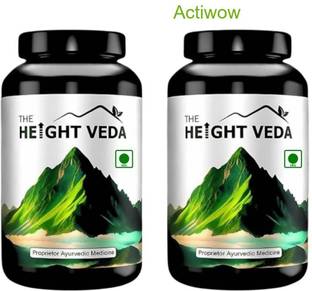 ACTIWOW Height Veda Natural Formula for Improved Height Pack of 2 A01 Plant-Based Protein