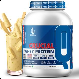 QUENCHLABZ Crucial Whey | 35.5g Protein | 0g Trans Fat | Probiotics | Digestive Enzymes Whey Protein
