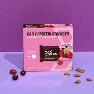 RiteBite Max Protein Daily Fruit & Nut 10g Protein Bars with 5g Fiber, No Cholesterol & Trans Fat Protein Bars