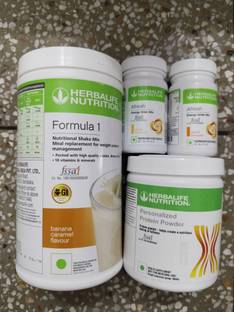 HERBALIFE F1 SHAKE MIX-BANANA,AFRESH-GINGER,PEACH,PP-200GM(PACK OF 4) Protein Shake