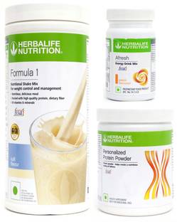 Herbalife Nutrition FORMULA-1 SHAKE KULFI-500 GM+PROTEIN POWDER -200 GM+AFRESH -PEACH-50 Protein Shake