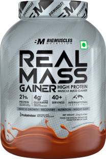 BIGMUSCLES NUTRITION Real | High Protein Muscles | Added BCAA, Glutamine Weight Gainers/Mass Gainers
