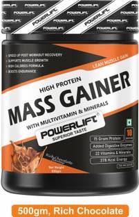 POWERLIFT Mass Gainer, High Protein with 26 vitamin & minerals | With Digezyme Blend Weight Gainers/Mass Gainers