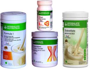 Herbalife Nutrition FORMOLA 1 SHAKE BANANA +PROTIEN 200g + AFRESH PEACH + SHAKEMATE MILK POWDER Plant-Based Protein