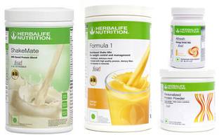 HERBALIFE Formula 1 Shake Mango +Protein Powder 200 Gram + Afresh Ginger + Shake Mate Plant-Based Protein