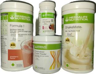 Herbalife Nutrition Formula 1 Strawberry + Protein Powder 200 G+ Shake Mate + Afresh-Kashmiri Kahwa Protein Shake