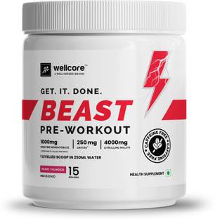 Wellcore Beast Mode Pre Workout (165g, Miami Thunder) Intermediate Level Pre Workout Pre Workout