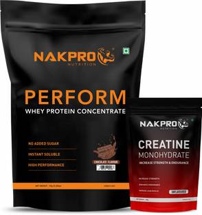 Nakpro Perform Whey Protein Concentrate with Creatine Monohydrate | 100g Creatine + Whey Protein
