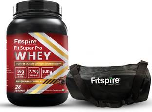 Fitspire Super Pro Protein_Box with Gym Bag |�36g Protein per 100g Serving Whey Protein