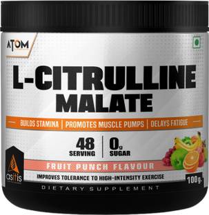 AS-IT-IS Nutrition ATOM L Citrulline Malate 2:1 - 100gms | 48 servings | Fruit Punch Flavour EAA (Essential Amino Acids)
