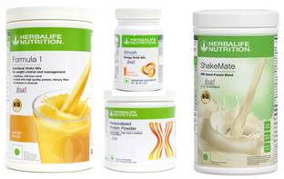 HERBALIFE Formula 1 Mango + Protein Powder 200 G + Afresh - Peach + Shake Mate Protein Shake