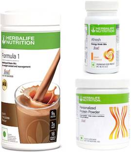 HERBALIFE Formula -1 Shake Chocolate With Protein Powder 200 Gram & Afresh Peach Flavor Plant-Based Protein