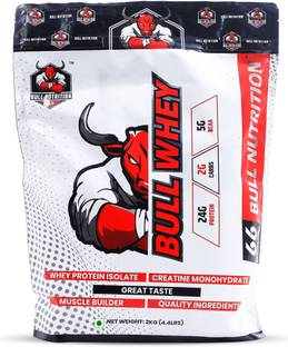 BULL NUTRITION Isolate Whey Protein 2kg ,66 Serving | For Muscle Building & Muscle Recovery Whey Protein